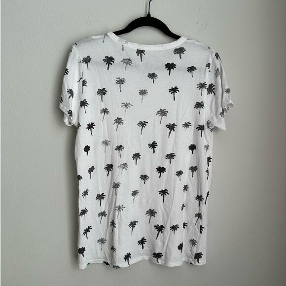 Chaser White Graphic Palm Tree Short Sleeve Tee Shirt Women's Medium - Picture 2 of 6